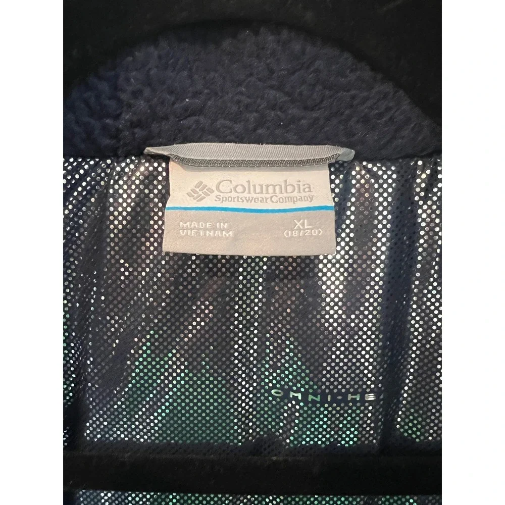 Columbia Kids Nordic Strider Navy Camo Omni-Heat Winter‎ Jacket XL 18/20 SB0106